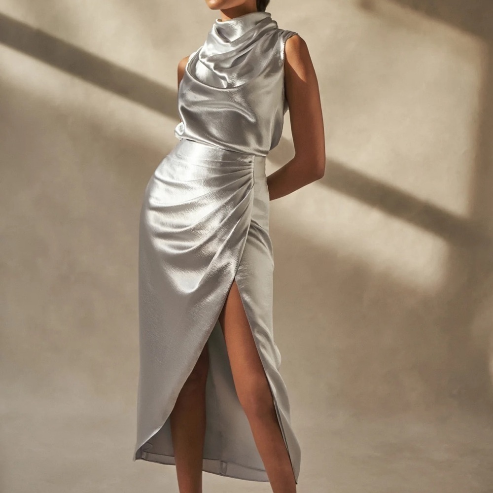 Aiifos draped skirt silver